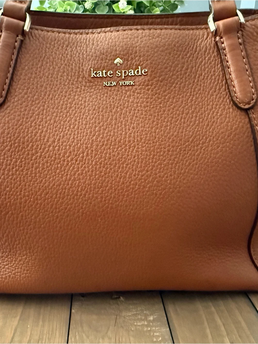 kate spade Pebbled Leather Saddle Brown Shoulder Bag